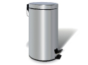 Chrome Dustbin – 20 liters, round, mirror polished with foot ped